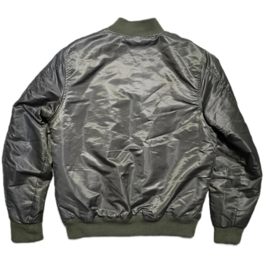 VTG Southpole Bomber Flight Jacket Mens Small Quilted Lined Y2K Army Green